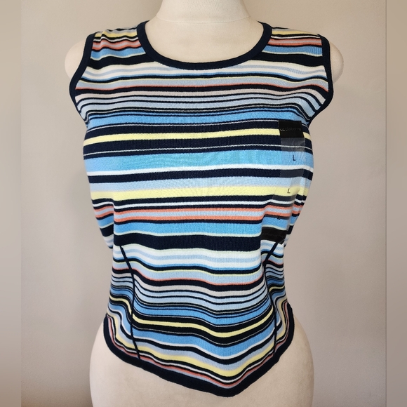 Liz Claiborne Tops - Liz Claiborne Colorful Striped Knit Tank Top NWT